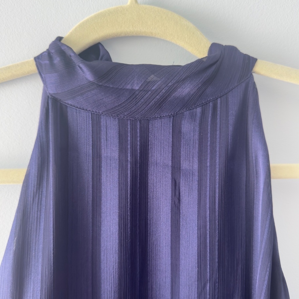 Banana Republic Navy Blue Halter Stripe Dress Size 6 - Picture 6 of 11